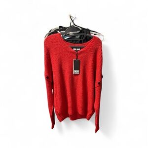 DKNY Vibrant Red Crew Neck Sweater